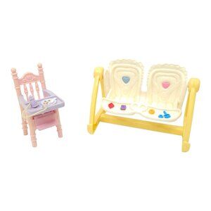 Fisher Price Loving Family Baby High Chair Twin Swing Vintage Nursery Furniture